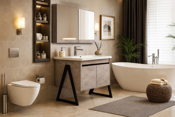 ΕΠΙΠΛΟ ΜΠΑΝΙΟΥ K-538 PRESTIGIA 100 cm ΜΕ ΒΑΣΕΙΣ ΣΤΟ ΠΛΑΙ ΣΕ ΟΨΗ ΑΝΟΙΧΤΟΥ ΤΣΙΜΕΝΤΟΥ