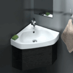 Νιπτήρας Γωνιακός Πορσελάνης Cerastyle Arda Mini 46x46cm 001900-u Λευκό - Image 2