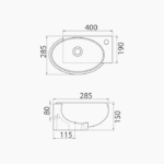 Νιπτήρας Γωνιακός Πορσελάνης Cerastyle Mini 45x28cm 001300-u Λευκό - Image 3