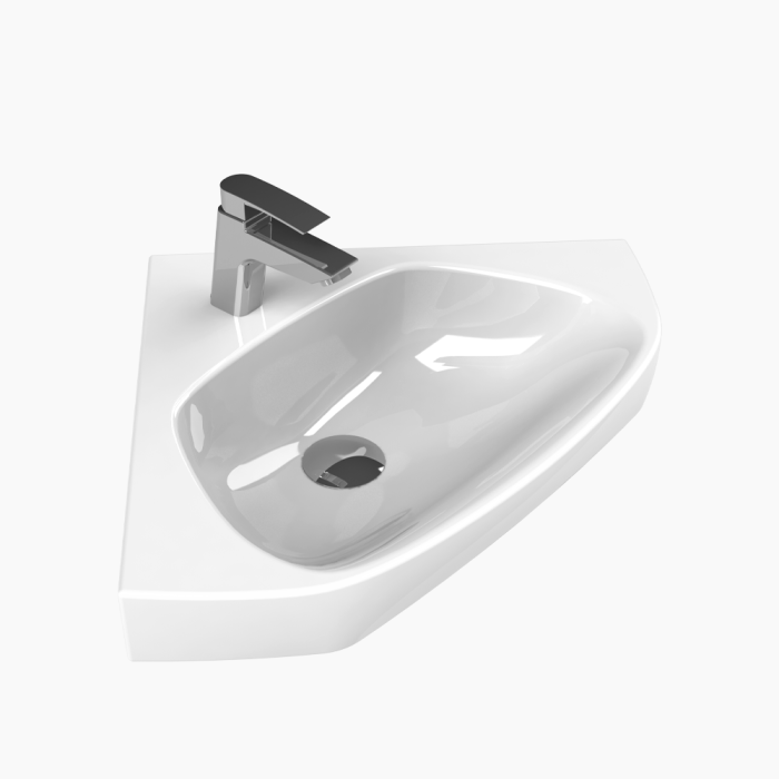 Mini Basin 46-700x700 Νιπτήρας Γωνιακός Πορσελάνης Cerastyle Arda Mini 46x46cm 001900-u Λευκό - Image 1