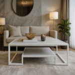 ΤΡΑΠΕΖΙ ΣΑΛΟΝΙΟΥ ROMEO ΜΕ ΕΠΙΦΑΝΕΙΑ ΑΠΟ ΠΛΑΚΑΚΙ ΣΕ ΟΨΗ ΛΕΥΚΟΥ ΜΑΡΜΑΡΟΥ