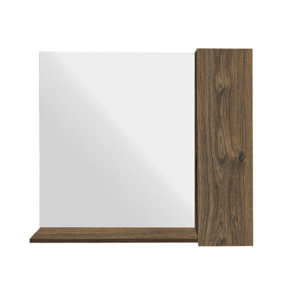 Κρεμαστό Ντουλάπι Μπάνιου Elyn90 με Καθρέφτη & Επένδυση Μελαμίνης Σε Σκούρο Καφέ Χρώμα