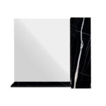 Κρεμαστό Ντουλάπι Μπάνιου Oren100 με Καθρέφτη & Επένδυση Μελαμίνης Με Όψη Μαύρου Μάρμαρου