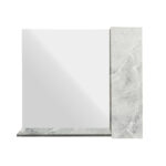 Κρεμαστό Ντουλάπι Μπάνιου Oren90 με Καθρέφτη & Επένδυση Μελαμίνης Με Όψη Λευκού Μάρμαρου Με Γκρί Νερά