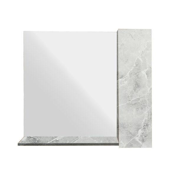 Κρεμαστό Ντουλάπι Μπάνιου Oren100 με Καθρέφτη & Επένδυση Μελαμίνης Με Όψη Λευκού Μάρμαρου Με Γκρί Νερά