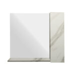 Κρεμαστό Ντουλάπι Μπάνιου Oren100 με Καθρέφτη & Επένδυση Μελαμίνης Με Όψη Λευκού Μάρμαρου Με Μπέζ Νερά