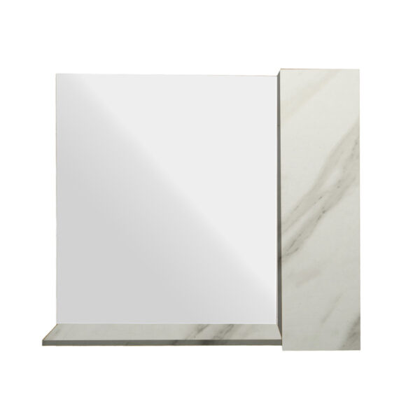 Κρεμαστό Ντουλάπι Μπάνιου Oren100 με Καθρέφτη & Επένδυση Μελαμίνης Με Όψη Λευκού Μάρμαρου Με Μπέζ Νερά