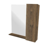 Κρεμαστό Ντουλάπι Μπάνιου Elyn80 με Καθρέφτη & Επένδυση Μελαμίνης Σε Σκούρο Καφέ Χρώμα