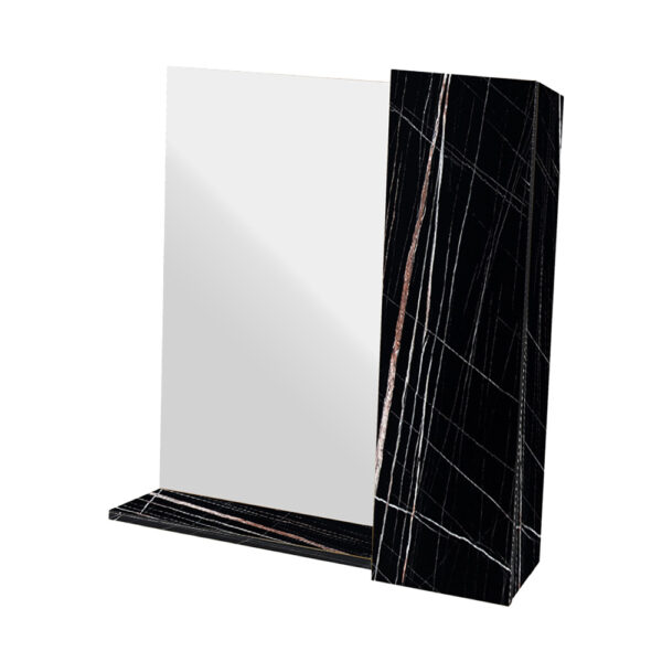 Κρεμαστό Ντουλάπι Μπάνιου Oren70 με Καθρέφτη & Επένδυση Μελαμίνης Με Όψη Μαύρου Μάρμαρου