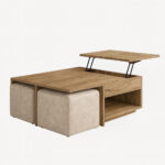 ΤΡΑΠΕΖΙ ΣΑΛΟΝΙΟΥ NOELA ΜΕ ΕΠΙΦΑΝΕΙΑ ΑΠΟ ΜΕΛΑΜΙΝΗ ΣΕ ΜΕΛΙ ΑΠΟΧΡΩΣΗ - Image 3