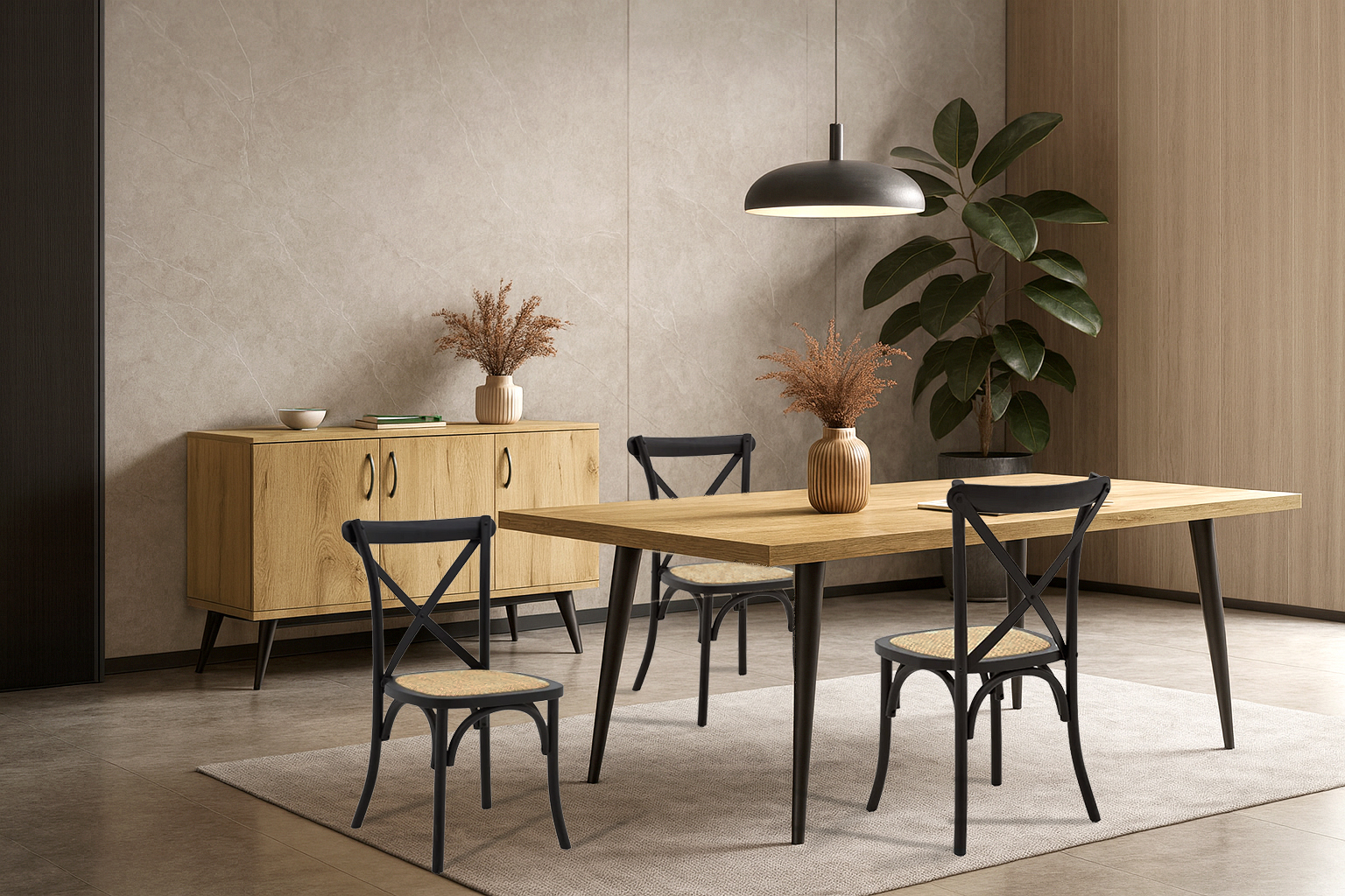 Trap 10 Meli 263000054 Dylon Σέτ Τραπεζαρίας Blondy Με 4τμχ Καρέκλες Dylon - Image 1