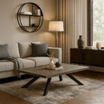 ΤΡΑΠΕΖΙ ΣΑΛΟΝΙΟΥ ANDROMEDA ΜΕ ΕΠΙΦΑΝΕΙΑ ΑΠΟ ΜΕΛΑΜΙΝΗ ΜΕ ΟΨΗ ΜΑΡΜΑΡΟΥ ΣΕ ΓΚΡΙ ΧΡΩΜΑ