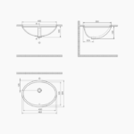 Νιπτήρας Υποκαθήμενος Πορσελάνης Cerastyle Under Counter 42x34cm 070000 Λευκό - Image 3