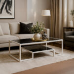 ΤΡΑΠΕΖΙ ΣΑΛΟΝΙΟΥ ROMEO ΜΕ ΕΠΙΦΑΝΕΙΑ ΑΠΟ ΠΛΑΚΑΚΙ ΣΕ ΟΨΗ ΜΑΥΡΟΥ ΜΑΡΜΑΡΟΥ