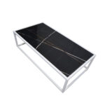 ΤΡΑΠΕΖΙ ΣΑΛΟΝΙΟΥ MARBELLA ΜΕ ΕΠΙΦΑΝΕΙΑ ΑΠΟ ΠΛΑΚΑΚΙ ΣΕ ΟΨΗ ΜΑΥΡΟΥ ΜΑΡΜΑΡΟΥ ΜΕ ΛΕΥΚΗ ΜΕΤΑΛΛΙΚΗ ΒΑΣΗ - Image 3