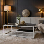 ΤΡΑΠΕΖΙ ΣΑΛΟΝΙΟΥ HIDDY ΜΕ ΕΠΙΦΑΝΕΙΑ ΑΠΟ ΠΛΑΚΑΚΙ ΣΕ ΟΨΗ ΜΑΥΡΟ ΜΑΡΜΑΡΟΥ ΜΕ ΛΕΥΚΗ ΜΕΤΑΛΛΙΚΗ ΒΑΣΗ