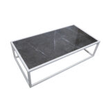 ΤΡΑΠΕΖΙ ΣΑΛΟΝΙΟΥ MARBELLA ΜΕ ΕΠΙΦΑΝΕΙΑ ΑΠΟ ΠΛΑΚΑΚΙ ΣΕ ΟΨΗ ΓΚΡΙ ΜΑΡΜΑΡΟΥ ΜΕ ΛΕΥΚΗ ΜΕΤΑΛΛΙΚΗ ΒΑΣΗ - Image 4