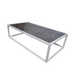 ΤΡΑΠΕΖΙ ΣΑΛΟΝΙΟΥ MARBELLA ΜΕ ΕΠΙΦΑΝΕΙΑ ΑΠΟ ΠΛΑΚΑΚΙ ΣΕ ΟΨΗ ΓΚΡΙ ΜΑΡΜΑΡΟΥ ΜΕ ΛΕΥΚΗ ΜΕΤΑΛΛΙΚΗ ΒΑΣΗ - Image 3