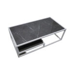 ΤΡΑΠΕΖΙ ΣΑΛΟΝΙΟΥ HIDDY ΜΕ ΕΠΙΦΑΝΕΙΑ ΑΠΟ ΠΛΑΚΑΚΙ ΣΕ ΟΨΗ ΓΚΡΙ ΜΑΡΜΑΡΟΥ ΜΕ ΛΕΥΚΗ ΜΕΤΑΛΛΙΚΗ ΒΑΣΗ - Image 2