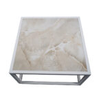 ΤΡΑΠΕΖΙ ΣΑΛΟΝΙΟΥ SIMPLY ΜΕ ΕΠΙΦΑΝΕΙΑ ΑΠΟ ΠΛΑΚΑΚΙ ΣΕ ΟΨΗ ΛΕΥΚΟΥ ΜΑΡΜΑΡΟΥ ΜΕ ΜΠΕΖ-ΚΑΦΕ ΝΕΡΑ - Image 2