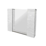 Κρεμαστό Ντουλάπι Μπάνιου Mirava100 με Καθρέφτη & Επένδυση Μελαμίνης Με Όψη Λευκού Μάρμαρου