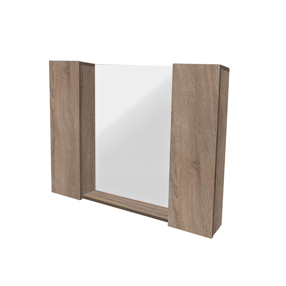 double2 5194 Κρεμαστό Ντουλάπι Μπάνιου Miralis100 με Καθρέφτη & Επένδυση Μελαμίνης Σε Ανοιχτή Απόχρωση - Image 1