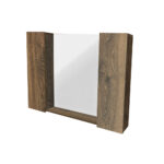 Κρεμαστό Ντουλάπι Μπάνιου Miralis100 με Καθρέφτη & Επένδυση Μελαμίνης Σε Σκούρο Καφέ Χρώμα