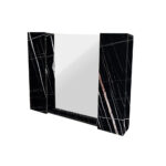 Κρεμαστό Ντουλάπι Μπάνιου Mirava100 με Καθρέφτη & Επένδυση Μελαμίνης Με Όψη Μαύρου Μάρμαρου