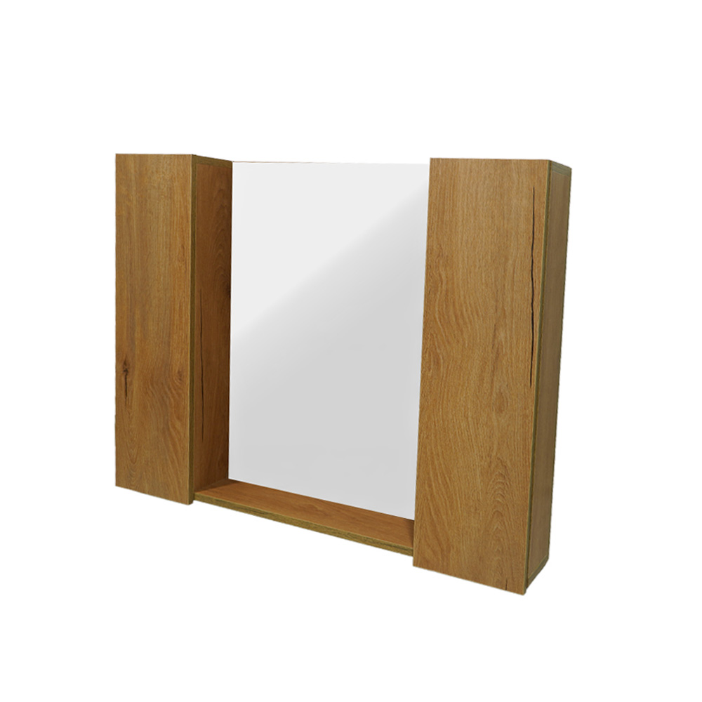 double2 Κρεμαστό Ντουλάπι Μπάνιου Miralis100 με Καθρέφτη & Επένδυση Μελαμίνης Σε Φυσική Απόχρωση - Image 1