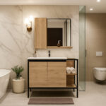 ΕΠΙΠΛΟ ΜΠΑΝΙΟΥ K529-RETRO 90 cm ΜΕ ΡΑΦΙΑ ΣΕ ΦΥΣΙΚΗ ΑΠΟΧΡΩΣΗ ΞΥΛΟΥ