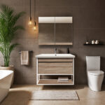 ΕΠΙΠΛΟ ΜΠΑΝΙΟΥ 5194-NARCISO 80 cm ΣΕ ΑΝΟΙΧΤΗ ΑΠΟΧΡΩΣΗ ΞΥΛΟΥ ΜΕ ΡΑΦΙ