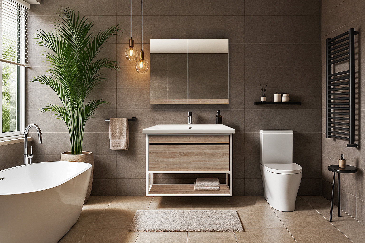 ΠΕΡΑΣΑ MeRafi 5194 white ΕΠΙΠΛΟ ΜΠΑΝΙΟΥ 5194-NARCISO 80 cm ΣΕ ΑΝΟΙΧΤΗ ΑΠΟΧΡΩΣΗ ΞΥΛΟΥ ΜΕ ΡΑΦΙ - Image 1