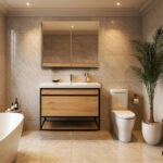 ΕΠΙΠΛΟ ΜΠΑΝΙΟΥ K529-NARCISO 80 cm ΣΕ ΦΥΣΙΚΗ ΑΠΟΧΡΩΣΗ ΞΥΛΟΥ ΜΕ ΡΑΦΙ