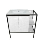 ΕΠΙΠΛΟ ΜΠΑΝΙΟΥ 022-RETRO 100 cm ΜΕ ΡΑΦΙΑ ΣΕ ΟΨΗ ΛΕΥΚΟ ΜΑΡΜΑΡΟ - Image 2