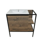 ΕΠΙΠΛΟ ΜΠΑΝΙΟΥ 7763-RETRO 100 cm ΜΕ ΡΑΦΙΑ ΣΕ ΑΠΟΧΡΩΣΗ ΣΚΟΥΡΟ ΚΑΦΕ - Image 2