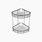 Γωνιακή ραφιέρα μπάνιου με 2 ράφια 20x20 cm με φινίρισμα χρωμίου