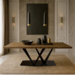 ΤΡΑΠΕΖΑΡΙΑ 2V ME ΕΠΙΦΑΝΕΙΑ ΜΕΛΑΜΙΝΗΣ ΣΕ ΣΚΟΥΡΟ ΚΑΦΕ ΧΡΩΜΑ