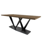 ΤΡΑΠΕΖΑΡΙΑ 2V ME ΕΠΙΦΑΝΕΙΑ ΜΕΛΑΜΙΝΗΣ ΣΕ ΣΚΟΥΡΟ ΚΑΦΕ ΧΡΩΜΑ - Image 3