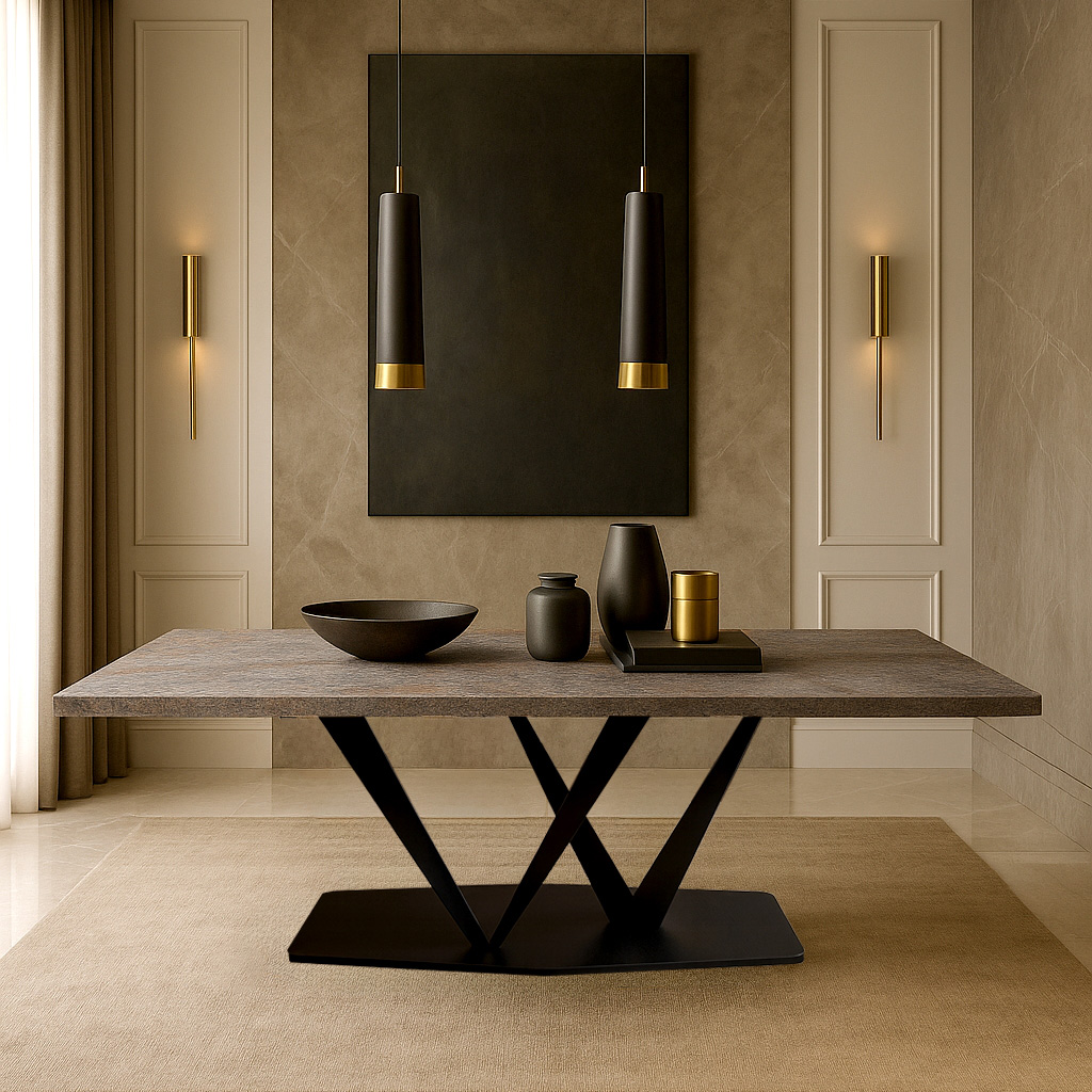 000 K540 ΤΡΑΠΕΖΑΡΙΑ 2V ME ΕΠΙΦΑΝΕΙΑ ΜΕΛΑΜΙΝΗΣ ΜΕ ΟΨΗ ΤΣΙΜΕΝΤΟΥ ΣΕ ΣΚΟΥΡΟ ΧΡΩΜΑ - Image 1