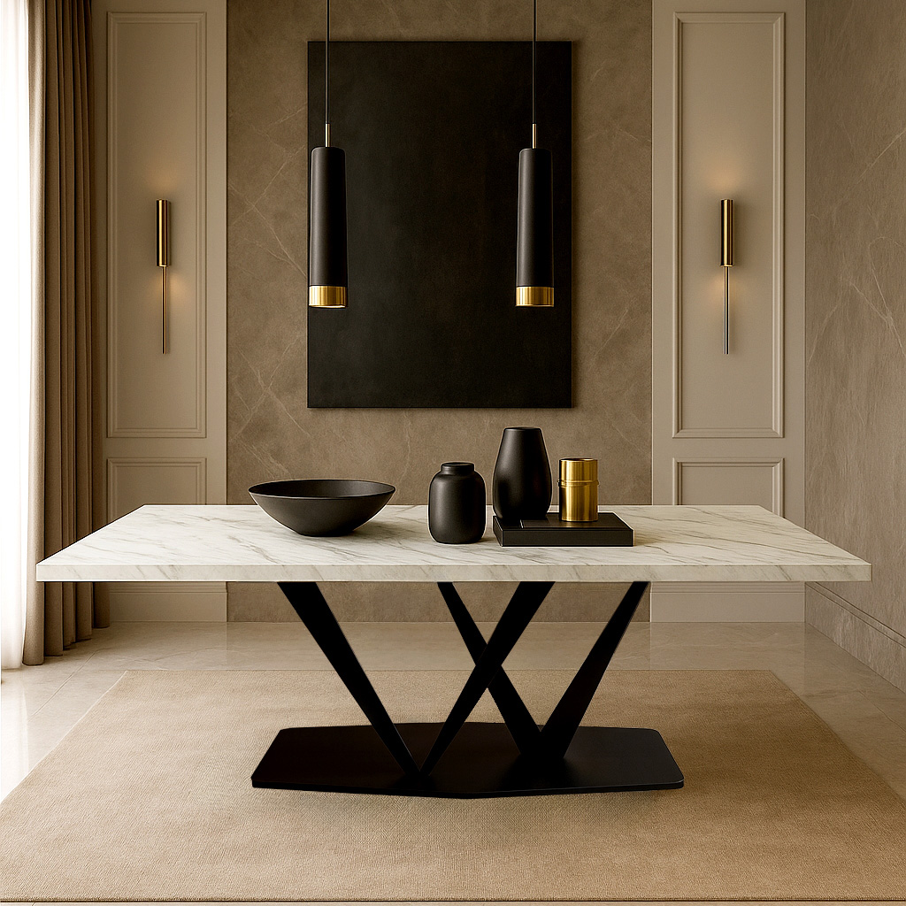 000 Progetto ΤΡΑΠΕΖΑΡΙΑ 2V ME ΕΠΙΦΑΝΕΙΑ ΜΕΛΑΜΙΝΗΣ ΜΕ ΟΨΗ ΛΕΥΚΟΥ ΜΑΡΜΑΡΟΥ - Image 1