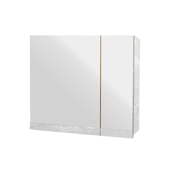 Κρεμαστό Ντουλάπι Μπάνιου Brilia70 με Διπλό Καθρέφτη & Επένδυση Μελαμίνης Με Όψη Με Όψη Λευκού Μάρμαρου