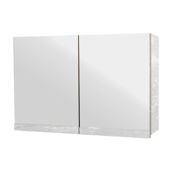 Κρεμαστό Ντουλάπι Μπάνιου Brilia90 με Διπλό Καθρέφτη & Επένδυση Μελαμίνης Με Όψη Με Όψη Λευκού Μάρμαρου