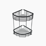 Γωνιακή ραφιέρα μπάνιου με 2 ράφια 20x20 cm σε μαύρο χρώμα