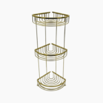 Γωνιακή ραφιέρα μπάνιου με 3 ράφια 20x20 Χρυσό