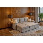 Γωνιακός Καναπές-Κρεβάτι Anemus με Αποθηκευτικό Χώρο