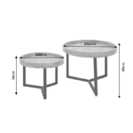 Τραπέζι σαλονιού Kelly σετ 2τεμ μασίφ ξύλο φυσικό-μαύρο - Image 6