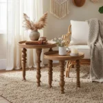 Τραπέζι σαλονιού Kelly σετ 2τεμ μασίφ ξύλο ακακίας φυσικό - Image 2