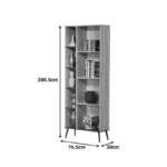 Βιβλιοθήκη Zezan σε sonoma-ανθρακί απόχρωση 76.5x30x200.5εκ - Image 5