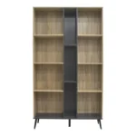 Βιβλιοθήκη Zezan σε sonoma-ανθρακί απόχρωση 114x30x200.5εκ - Image 4