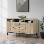 Μπουφές Zezan σε sonoma-ανθρακί απόχρωση 140.5x41.5x80εκ - Image 2